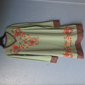 Double D Ranch L green dress